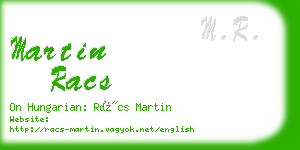 martin racs business card